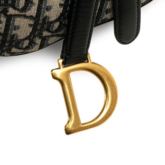 Pre Loved dior Mini Saddle Bag Iconic Flap Women Blue Satchel - Picture 8 of 8